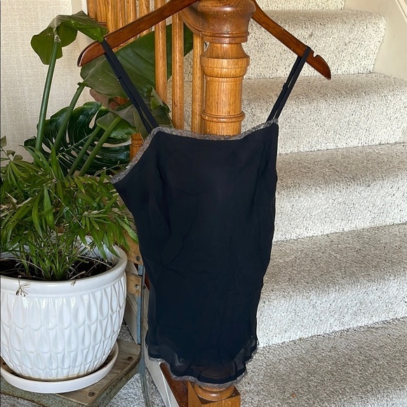 Gap Vintage Silk Black Y2K Camisole with Lace Trim - Picture 1 of 8